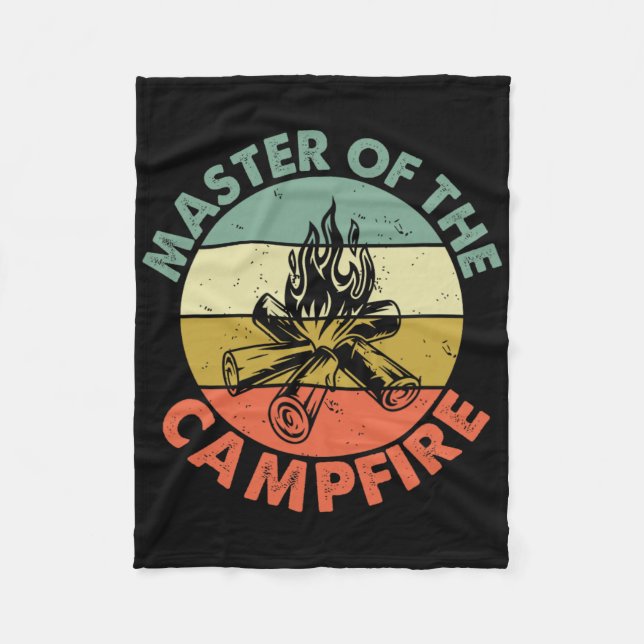 Master Of The Campfire Dad Camping Shirt Camping D Fleecedecke (Vorderseite)