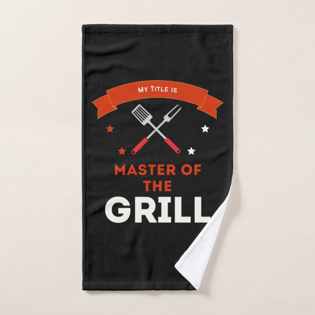 Master of the Grill witziger Spruch zum BBQ Handtuch (Handtuch)