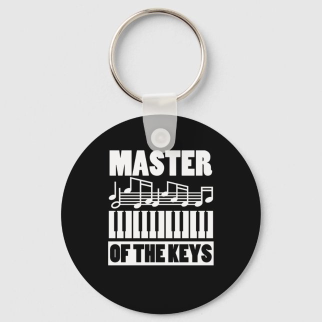Master of the Keys Piano Player Pianist Musiknote Schlüsselanhänger (Vorderseite)