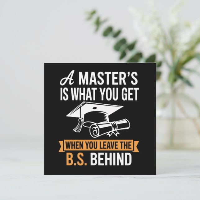 Master’s Degree MBA Masters Degree Graduation  Einladung (Stehend Vorderseite)