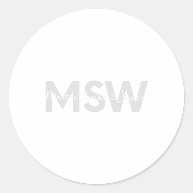 Master Social Worker Abschluss Runder Aufkleber (Vorderseite)