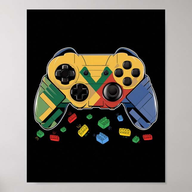 Master-Videospielblock-Brick-Gebäude-ID Poster (Vorne)