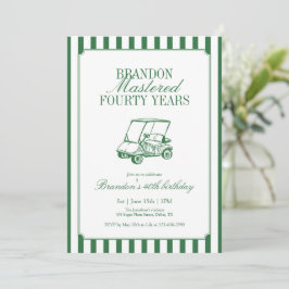 Mastered Forty Years Golf 40th Birthday Green Einladung
