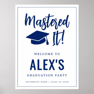 Mastered It Masters Degree Graduation Welcome Poster