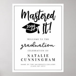 Mastered It Masters Degree Graduation Welcome Poster