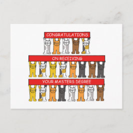 Masters Degree Herzlichen Glückwunsch Cartoon Cats Postkarte