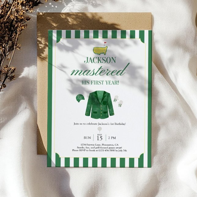 Masters Golf 1st Birthday Invitation Template: Edi (Créateur téléchargé)