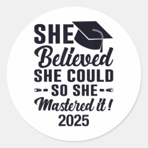 Masterstudiengang 2025 Abschluss Runder Aufkleber