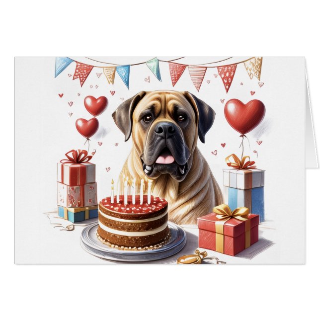 Mastiff auf einer Feier (Vorderseite (Horizontal))