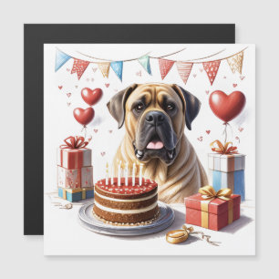 Mastiff auf einer Feier Magnetkarte