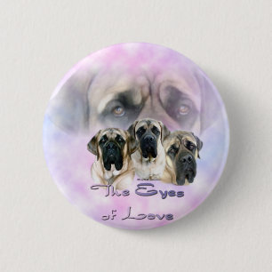 Mastiff-Augen des Liebe-Knopfes Button