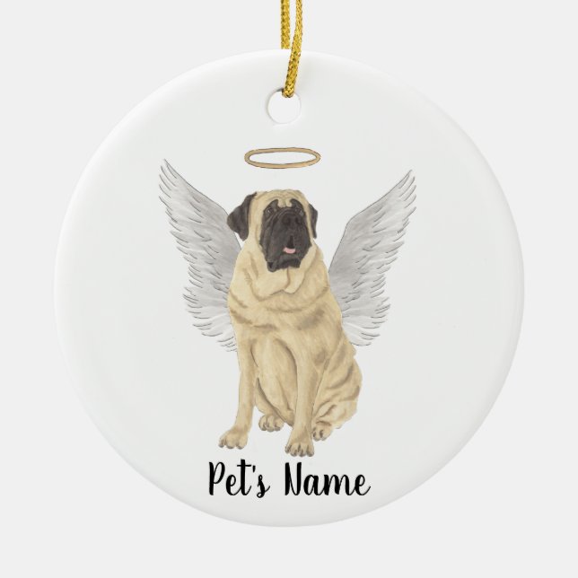 Mastiff Beileid Memorial Keramik Ornament (Vorne)