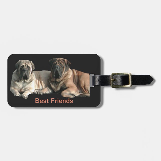 Mastiff beste Freunde Gepäckanhänger (Vorderseite horizontal)