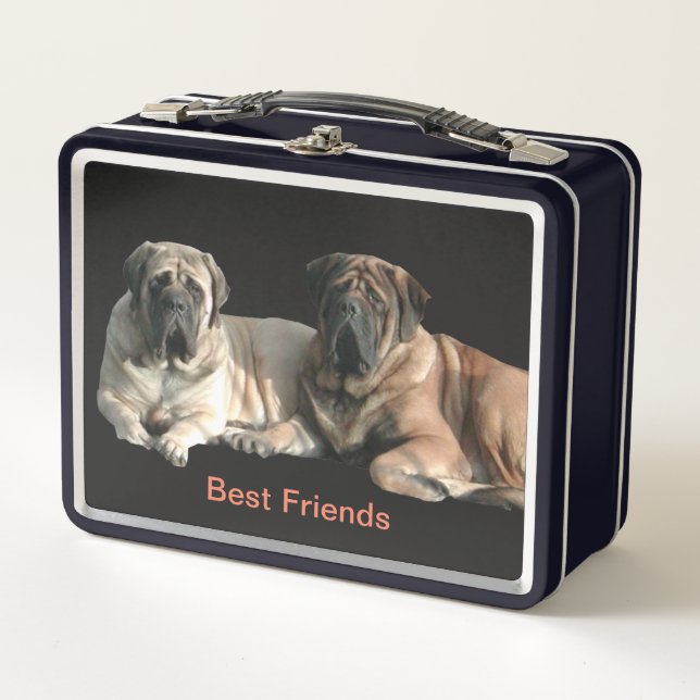 Mastiff beste Freunde Metall Brotdose (Vorderseite)