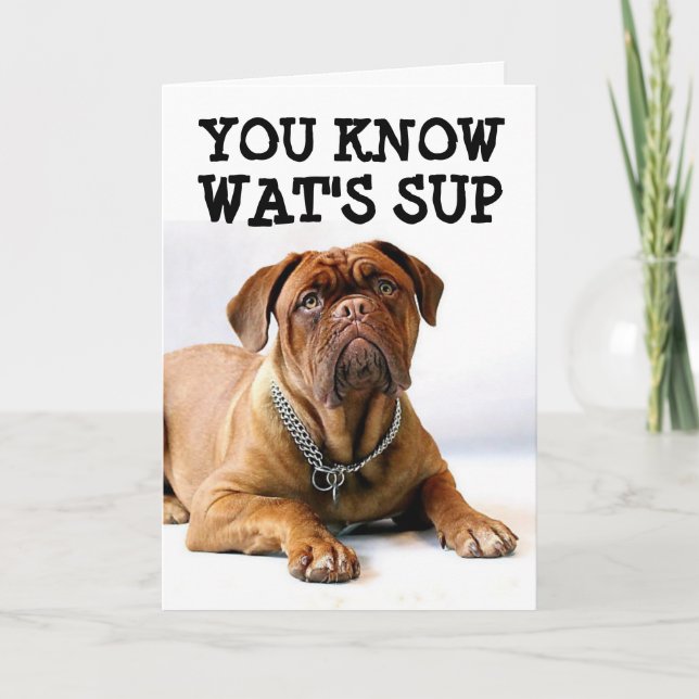 MASTIFF CHIEN CARTE D'ANNIVERSAIRE (Devant)