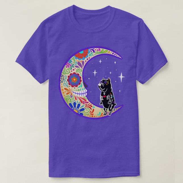 Mastiff Dia de Los Muertos Skeleton  T-Shirt (Design vorne)