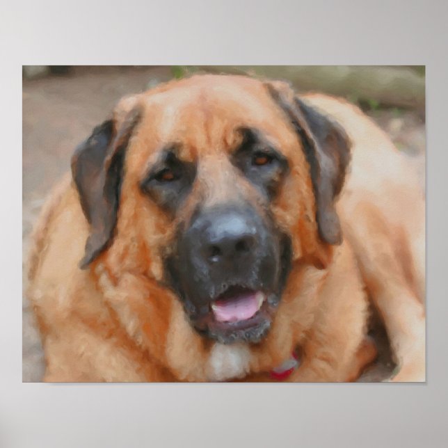 Mastiff Dog Art Foto Malerei Poster (Vorne)