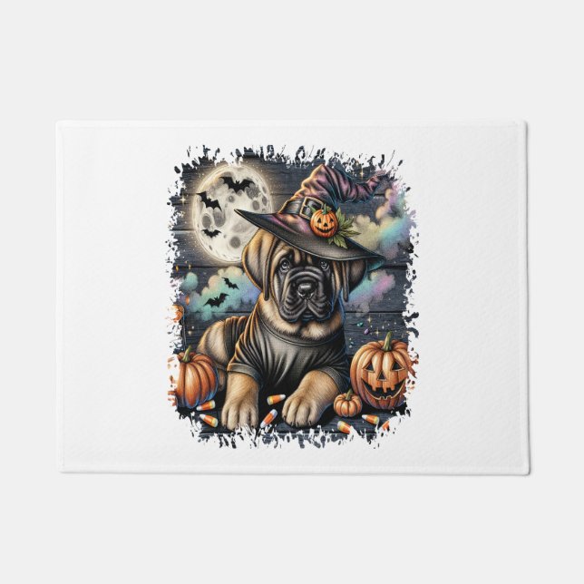 Mastiff Dog Halloween Square Fußmatte (Vorderseite)
