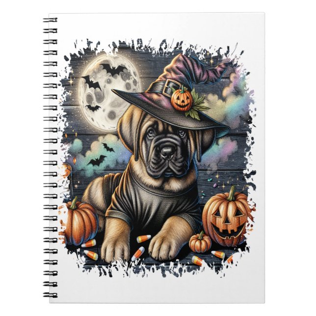 Mastiff Dog Halloween Square Notizblock (Vorderseite)