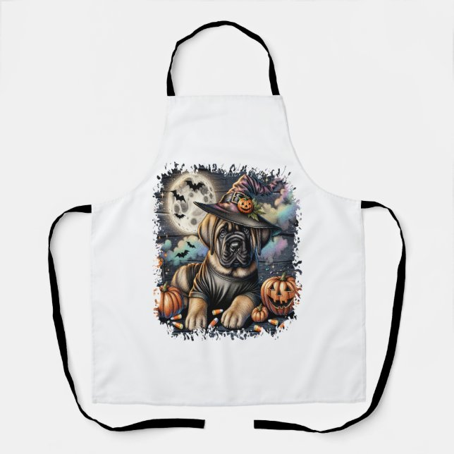 Mastiff Dog Halloween Square Schürze (Vorderseite)