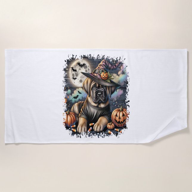 Mastiff Dog Halloween Square Strandtuch (Vorderseite)
