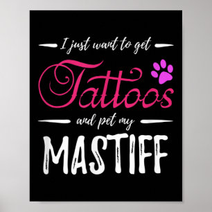 Mastiff Dog Lover Tattoo Funny Dog Mama Geschenk I Poster
