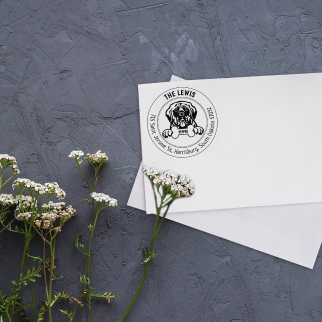 Mastiff Dog Rücksendeadresse Gummistempel (Von Creator hochgeladen)