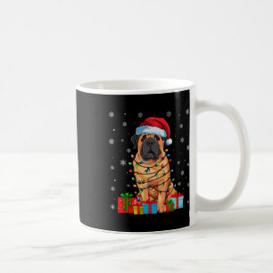 Mastiff Dog Ugly Xmas Lights Weihnachtsmannmütze M Kaffeetasse