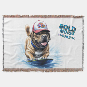 Mastiff englische Dogge Auf Surfbrett Urlaub Decke