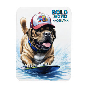 Mastiff englische Dogge Auf Surfbrett Urlaub Magnet