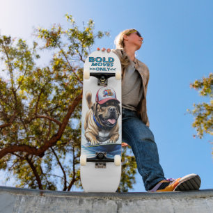 Mastiff englische Dogge Auf Surfbrett Urlaub Skateboard