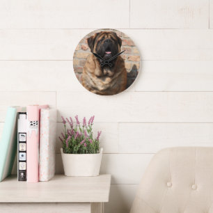 Mastiff englische Dogge Große Wanduhr