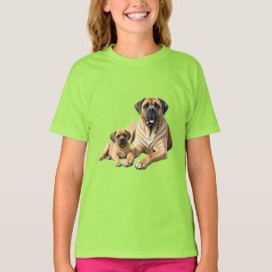 Mastiff englische Dogge mit Kind im Urlaub T-Shirt