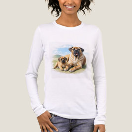 Mastiff englische Dogge mit Kind im Urlaub Tri-Blend Shirt