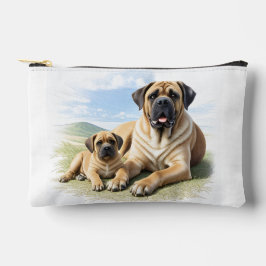 Mastiff englische Dogge mit Kind im Urlaub Zubehörtasche