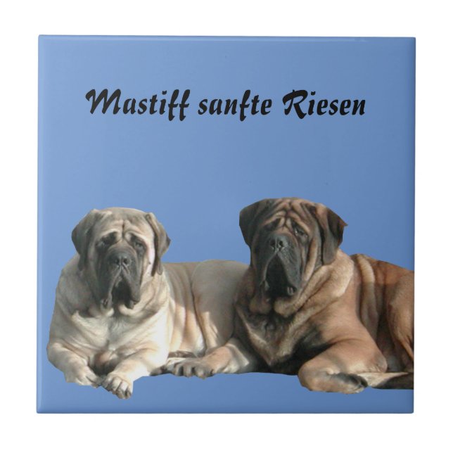 Mastiff  englische Dogge Urlaub  Fliese (Vorderseite)