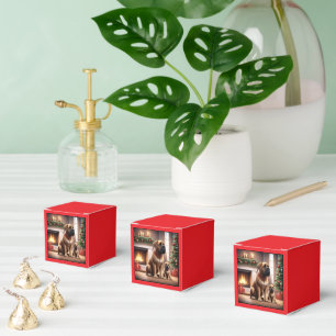 Mastiff englische Dogge Weihnachten Kamin Geschenkschachtel