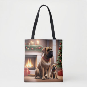 Mastiff englische Dogge Weihnachten Kamin Tasche