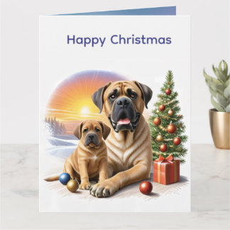 Mastiff englische Doggen Weihnachten Karte