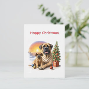 Mastiff englische Doggen Weihnachten Postkarte