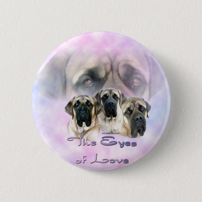 Mastiff Eyes of Liebe Button (Vorderseite)