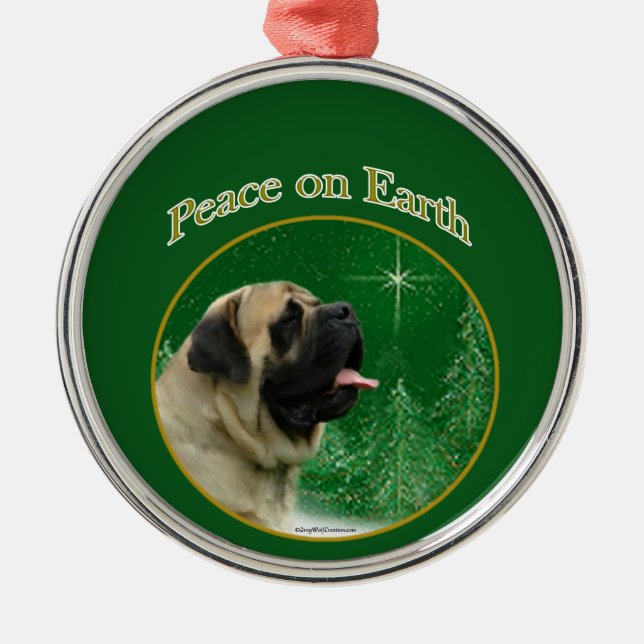 Mastiff (fawn) Peace Ornament Aus Metall (Vorne)