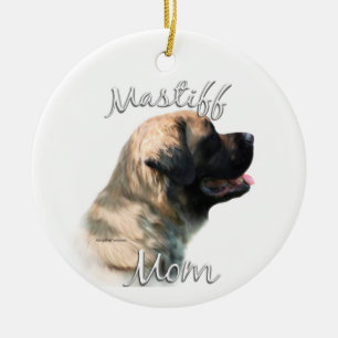 Mastiff (flauschig) Mama 2 Keramik Ornament