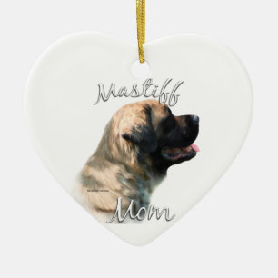 Mastiff (flauschig) Mama 2 Keramik Ornament