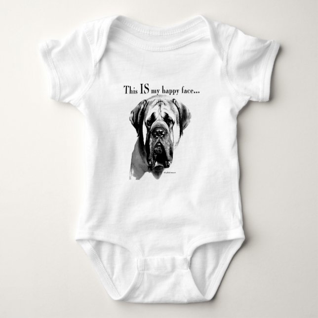 Mastiff Happy Face Baby Strampler (Vorderseite)