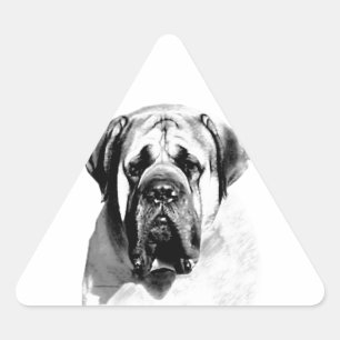Mastiff Happy Face Dreieckiger Aufkleber
