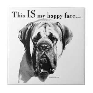 Mastiff Happy Face Fliese