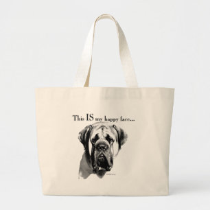 Mastiff Happy Face Jumbo Stoffbeutel