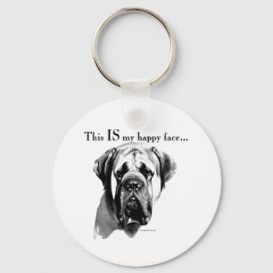 Mastiff Happy Face Schlüsselanhänger