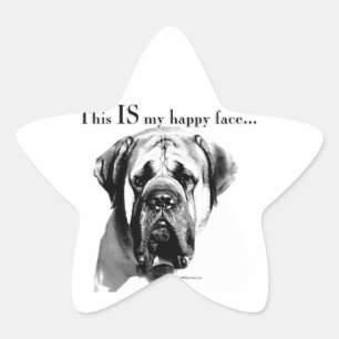 Mastiff Happy Face Stern-Aufkleber